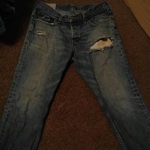 Hollister worn denim skinny jeans